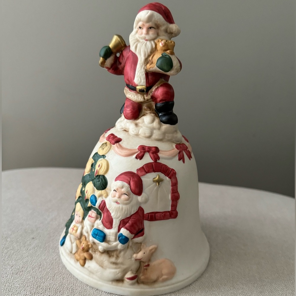 Vintage Lighted Santa Bell